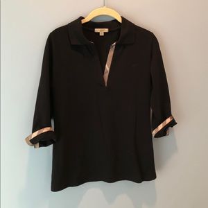 Burberry black long sleeve polo